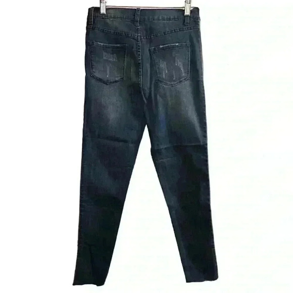 Lolo Women's Ankle Jeans Size 11 Blue Side Stripe Stretch Denim - Picture 10 of 12